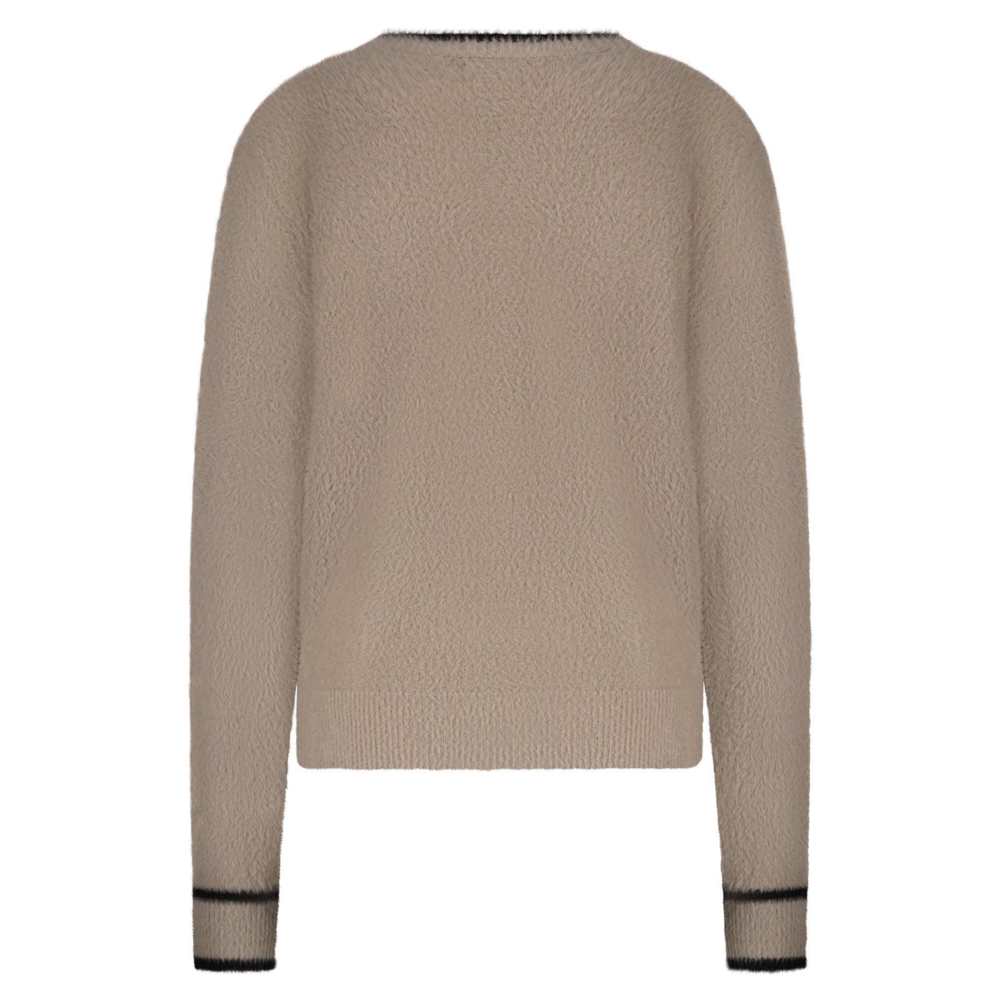 Fuzzy Sweater | Clay/Black Knitwear Red Button