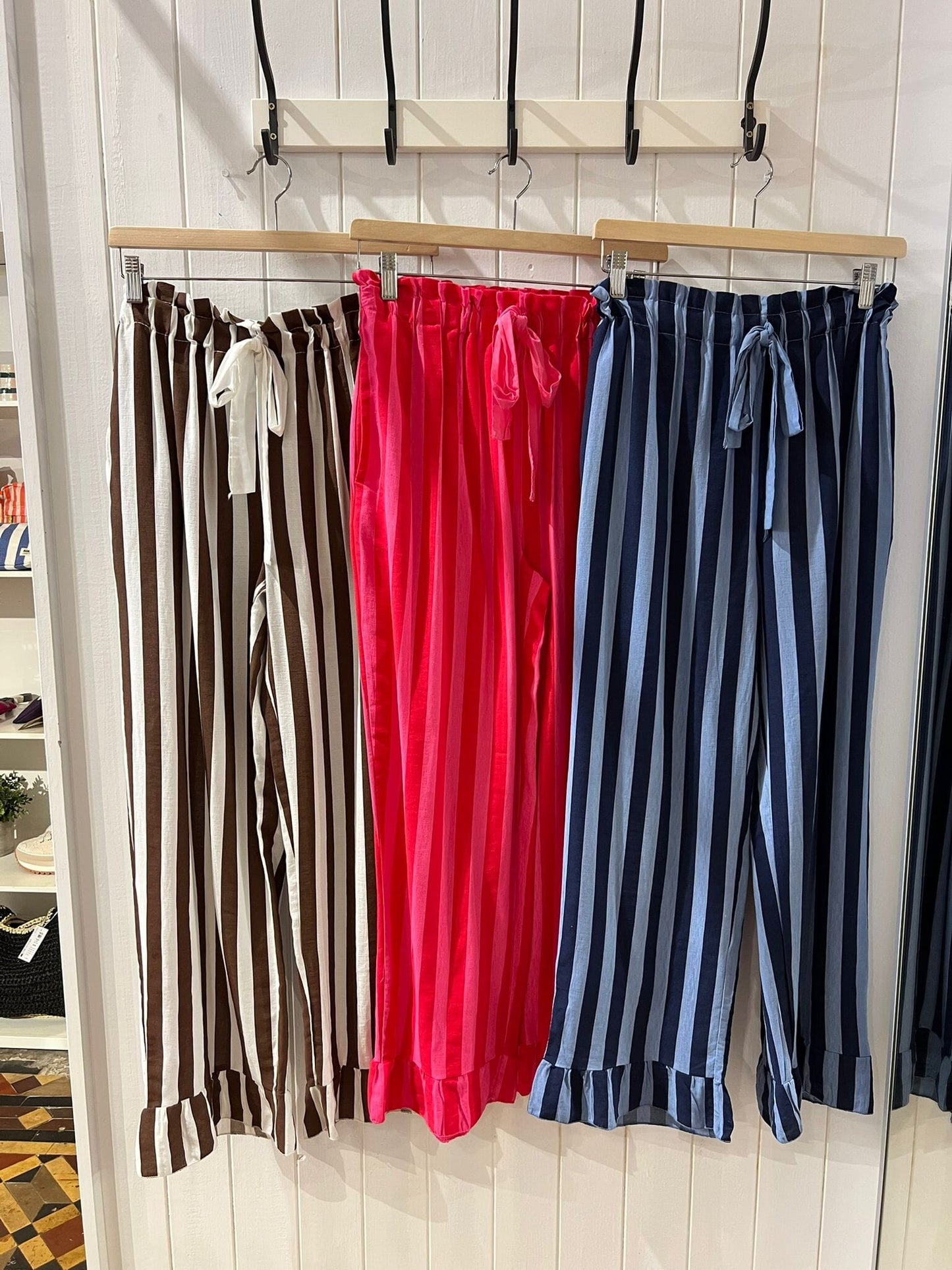 Ginevra Stripe Trousers | Navy/Blue Trousers Parisienne Collection