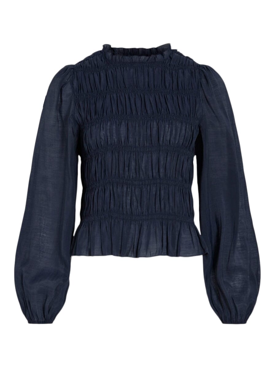 Haima Smock Top | Navy Blazer Shirts & Tops Vila Clothing