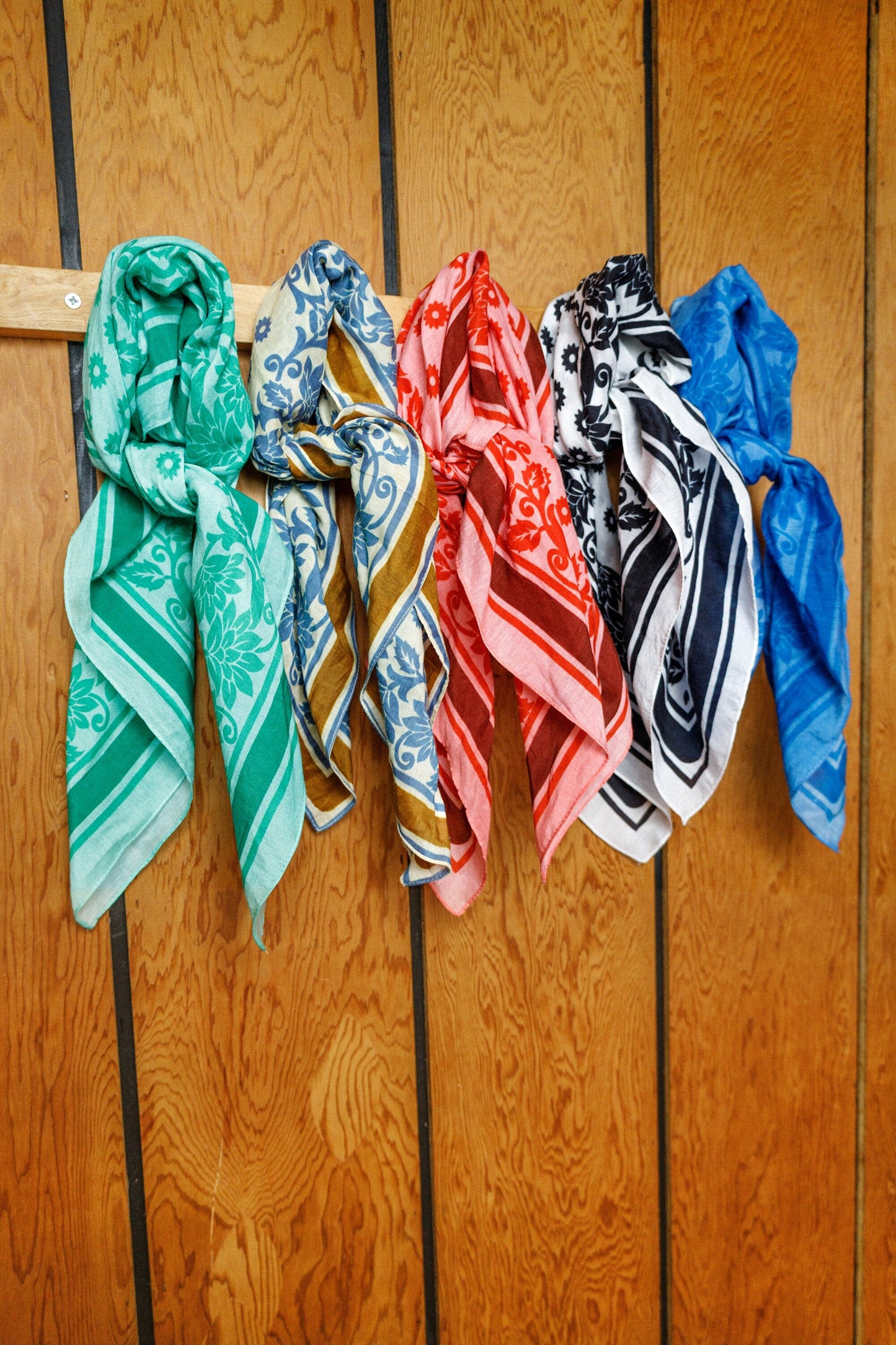 Hally Mini Scarf | Green Scarves Black Colour