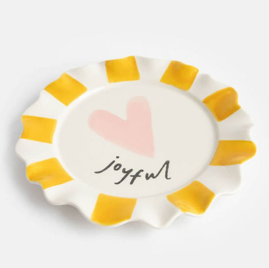 Joyful Pink Heart Plate Plate Caroline Gardner