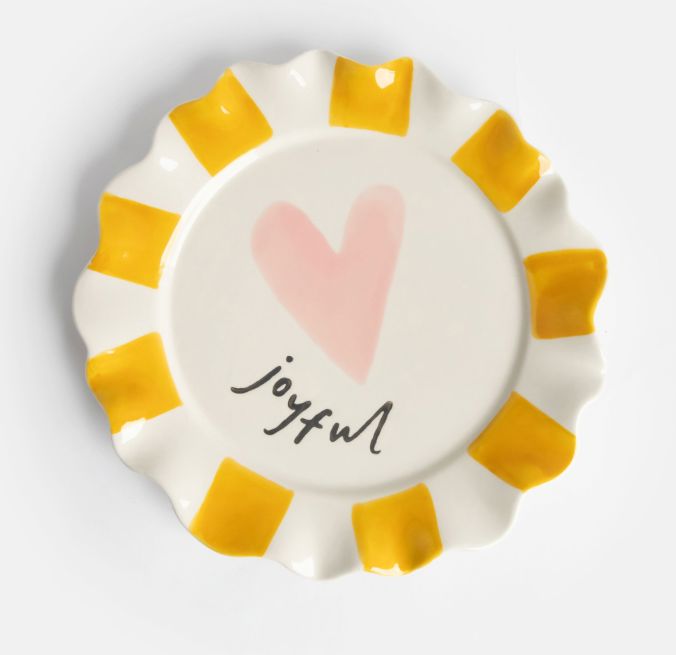 Joyful Pink Heart Plate Plate Caroline Gardner