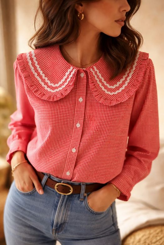 Kara Blouse | Red Blouse Parisienne Collection
