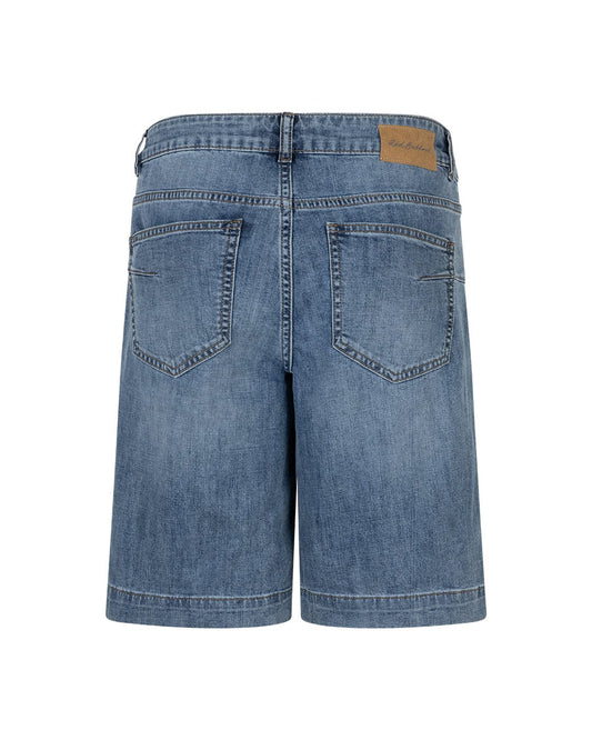 Kate Bermuda Shorts & Scarf | Stone Blue Shorts Red Button