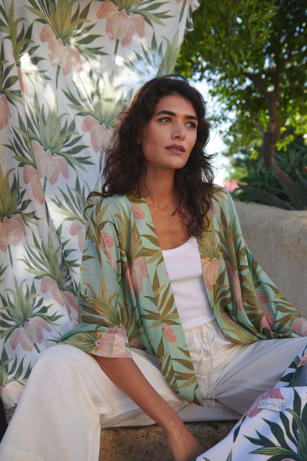 Kimono | Deco Bud | Aqua Casual Kimonos One Hundred Stars