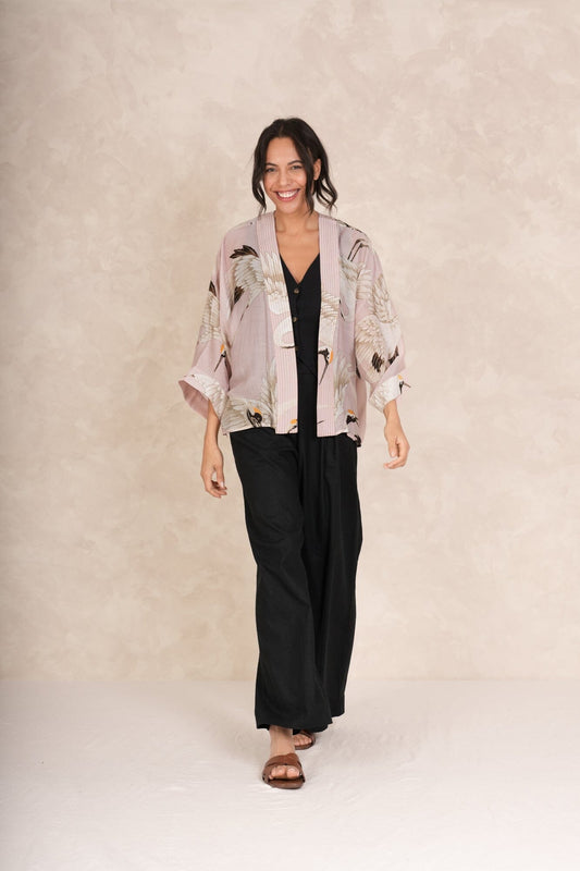 Kimono Stork | Plaster Pink Casual Kimonos One Hundred Stars