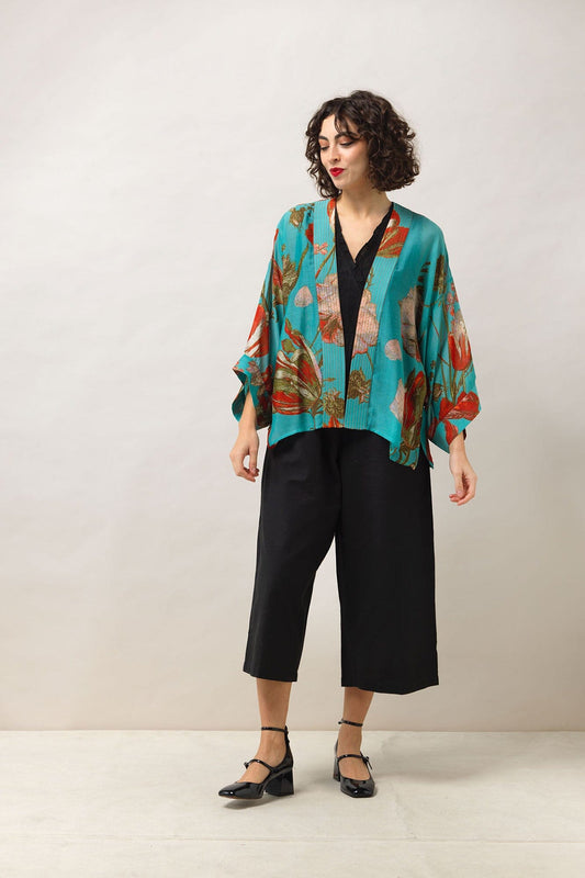Kimono | Tulip | Blue Casual Kimonos One Hundred Stars 