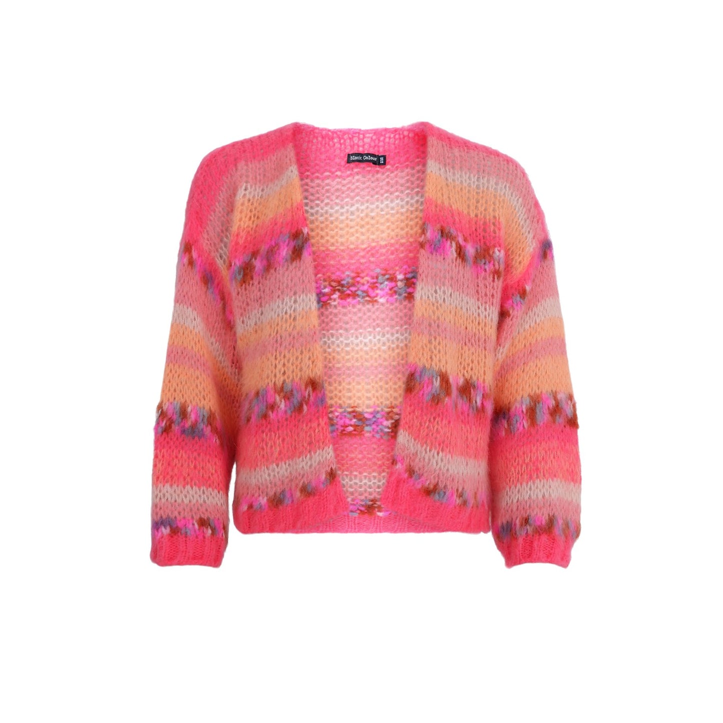 Lagoon Stripe Cardigan | Peach Multi Cardigan Black Colour