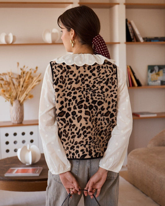 Lea Vest | Leopard Gilet Parisienne Collection