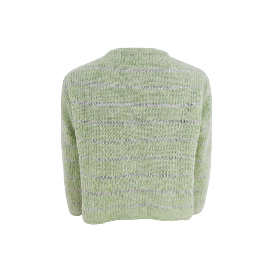 Lucy Knit Cardigan | Pastel Green Knitwear Black Colour 