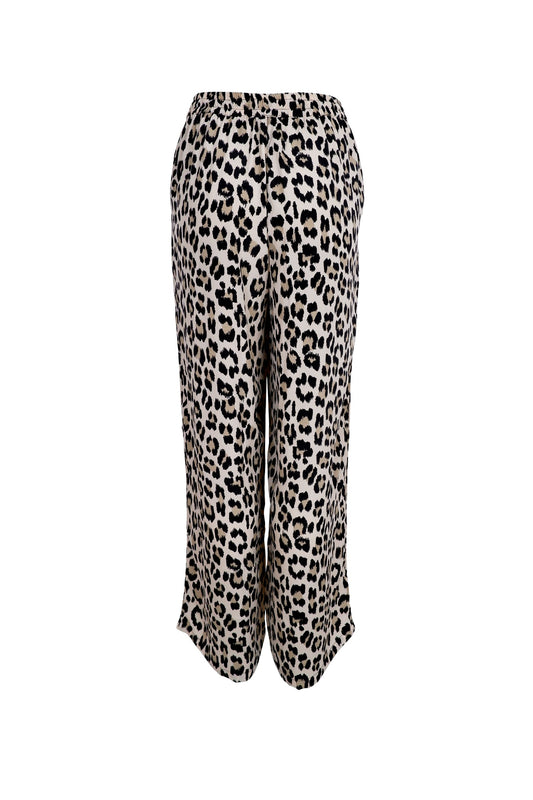 Luna Straight Pant | Light Leopard Pants Black Colour 