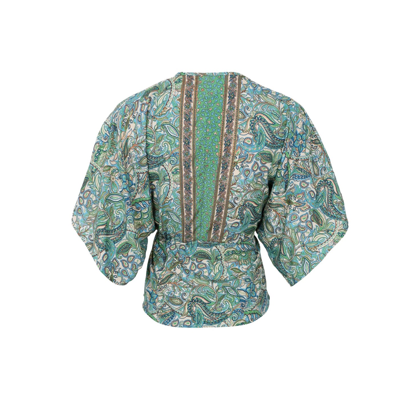 Luna V Neck Blouse | Sea Green Blouse Black Colour