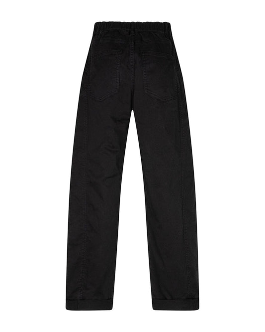Margot Twill Trousers | Black Pants Red Button