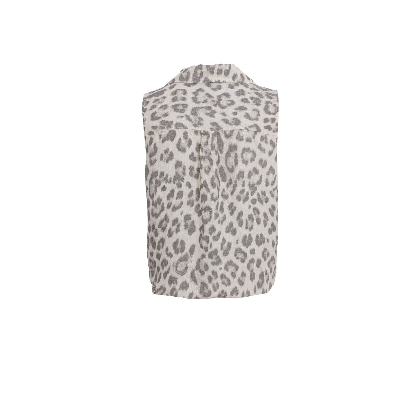 Melina Sleeveless Tie Shirt | Natural Leo Blouse Black Colour