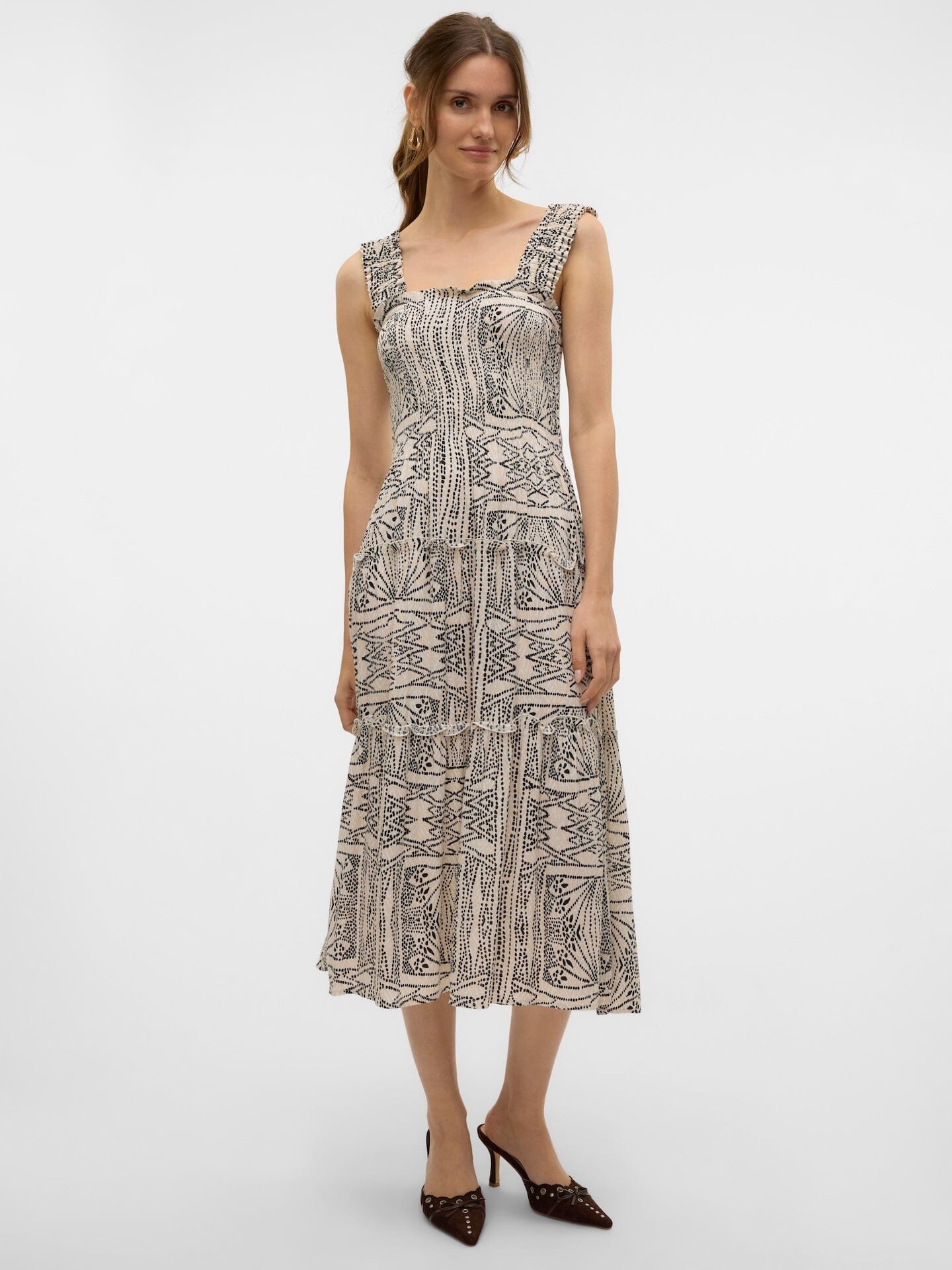 Menny Smock Dress | Oatmeal Tenna Dresses Vero Moda