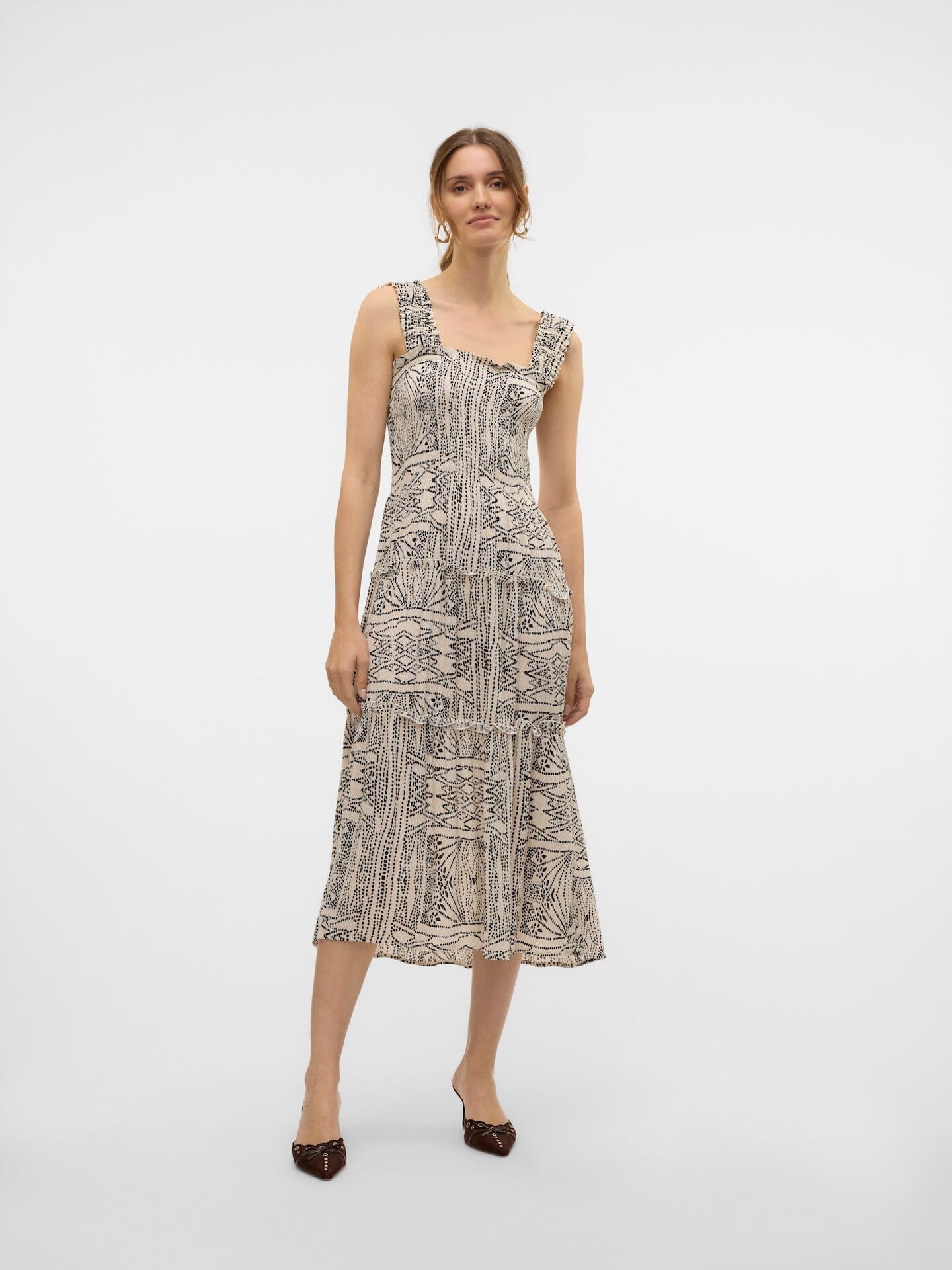 Menny Smock Dress | Oatmeal Tenna Dresses Vero Moda