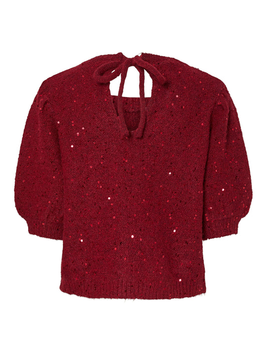 Mesva Tie Knit | Beet Red Knitwear Pieces