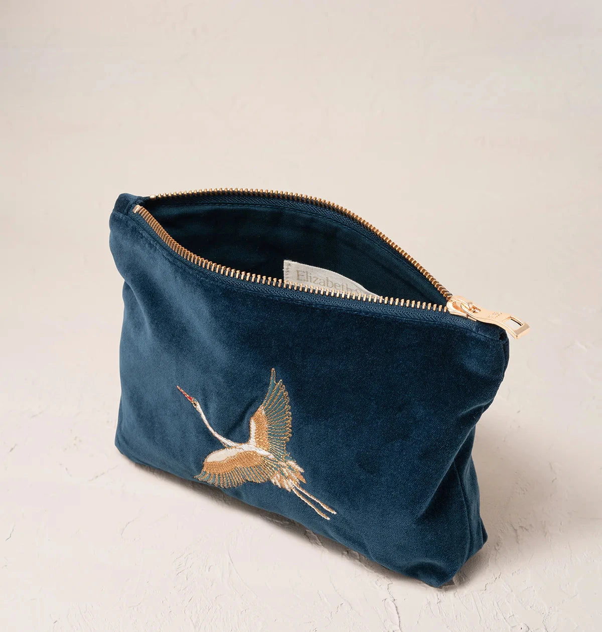 Mini Pouch | Cranes | Ink Blue Make up Bag Elizabeth Scarlett