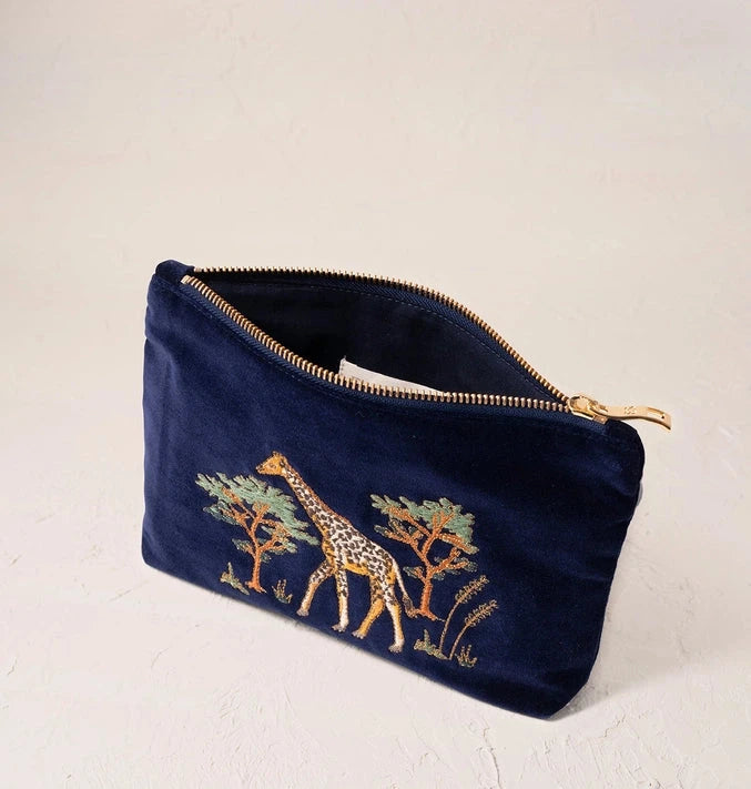 Mini Pouch | Giraffe Herd | Navy Pouch Elizabeth Scarlett