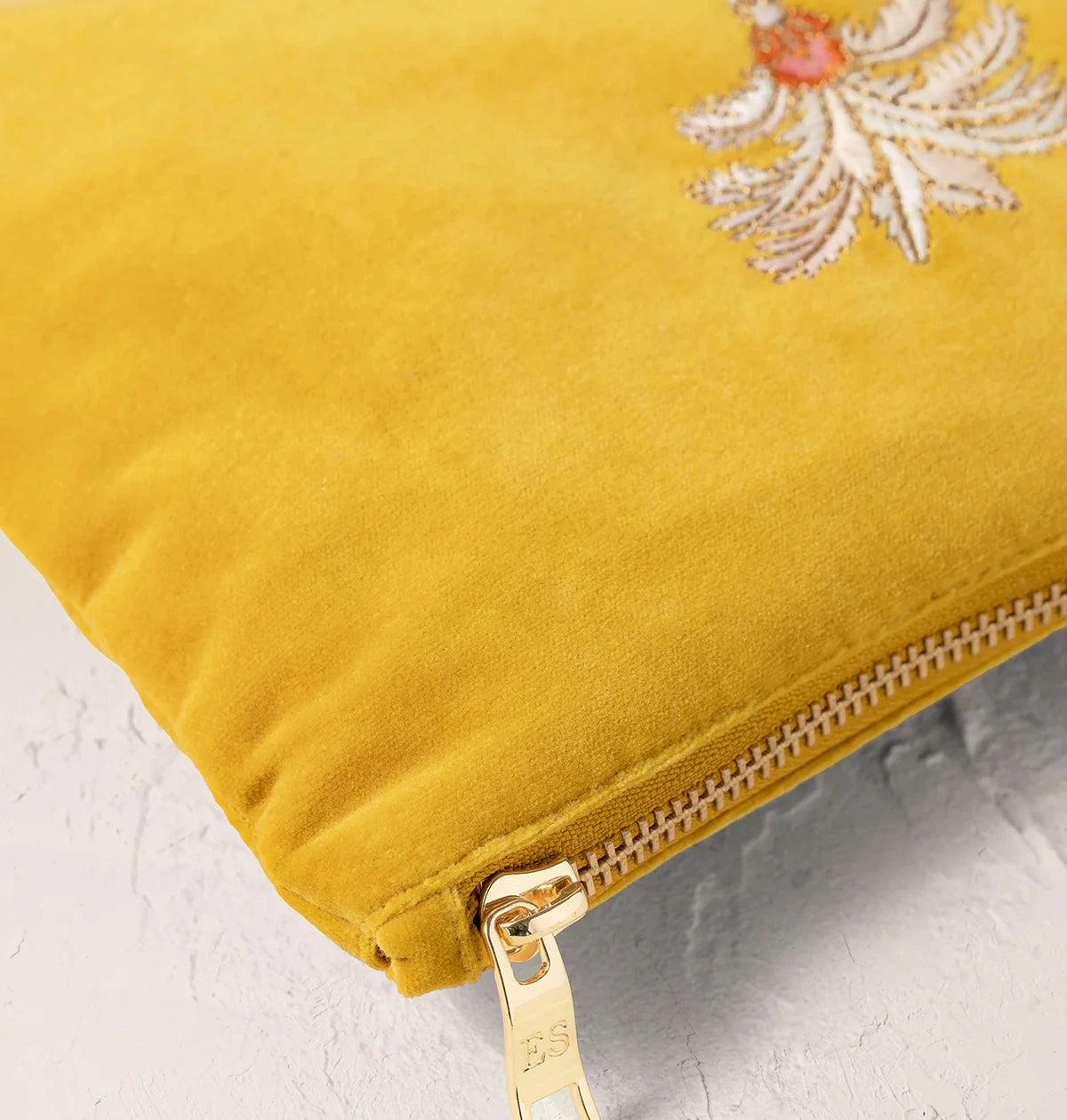 Mini Pouch | Sunrise Palms | Mustard Yellow Pouch Elizabeth Scarlett