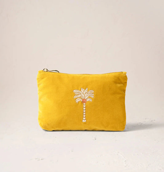 Mini Pouch | Sunrise Palms | Mustard Yellow Pouch Elizabeth Scarlett