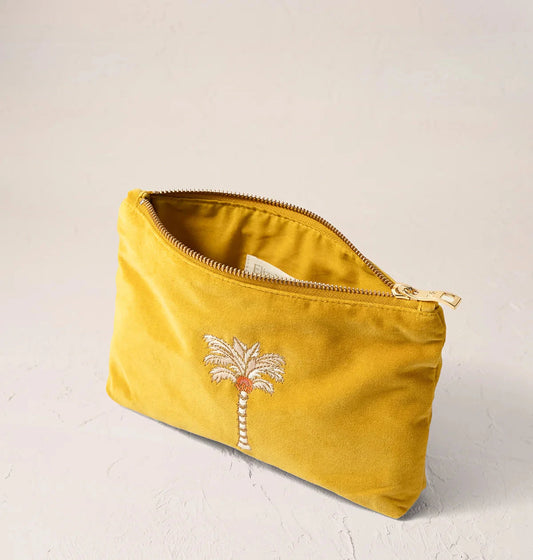 Mini Pouch | Sunrise Palms | Mustard Yellow Pouch Elizabeth Scarlett