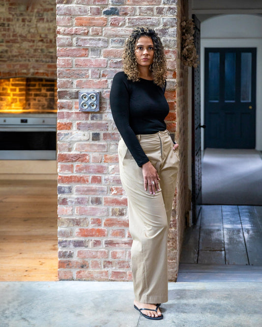 Monica T-Shirt | Black Shirts & Tops Chalk