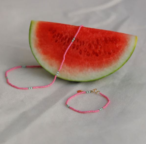 NEW | Watermelon Pink Beaded Bracelet Bracelet Wanderlust Life