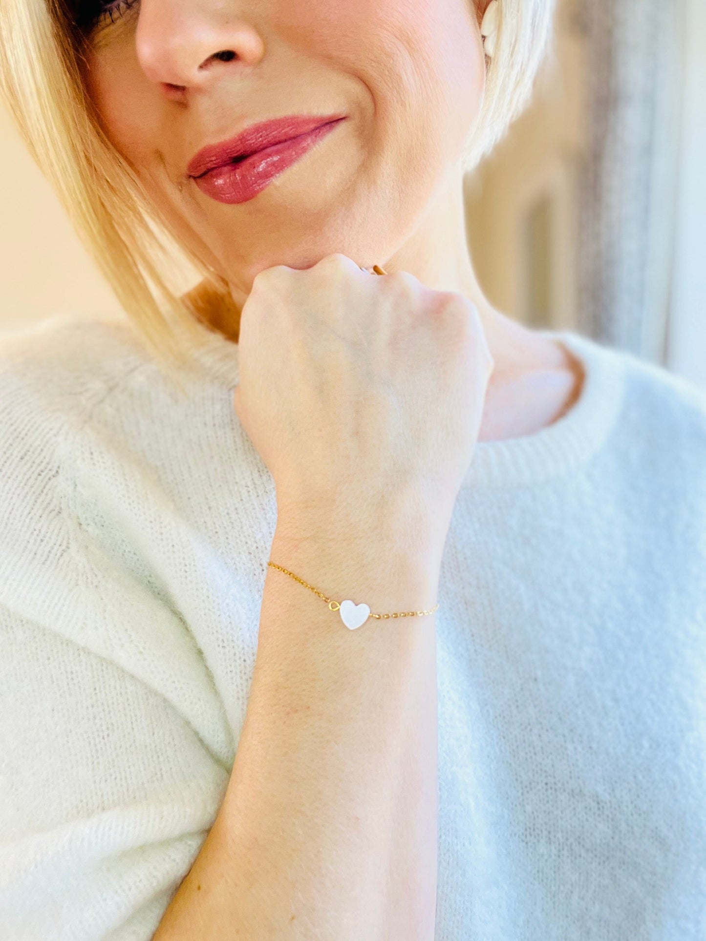 Nicola Necklace - Pearl Heart Necklace French Edit