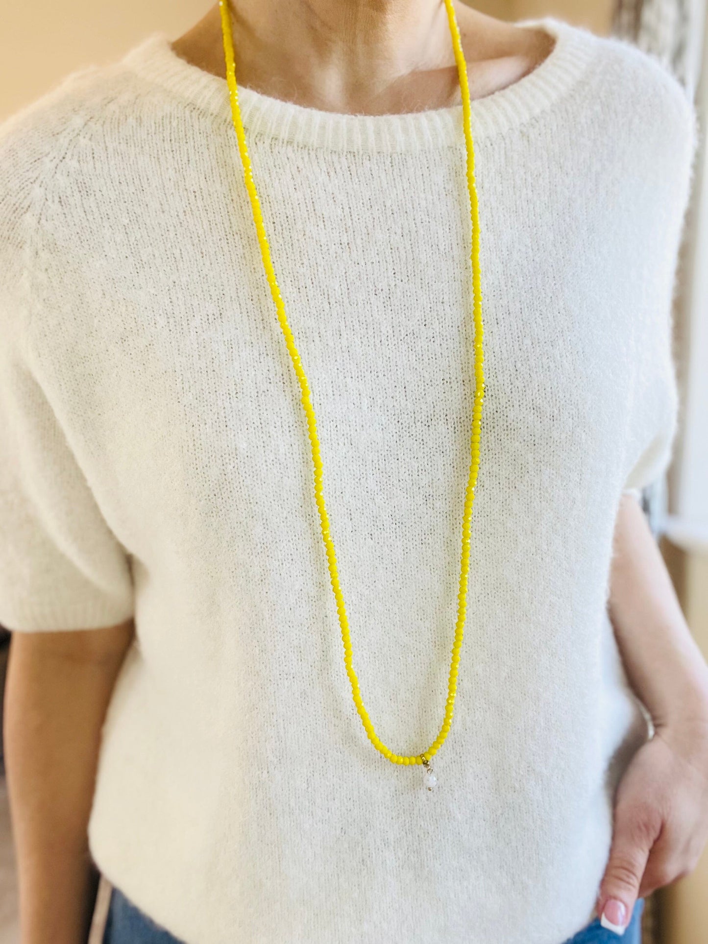 Noa Crystal Necklace | Jade Pendant Necklace French Edit Acid Green
