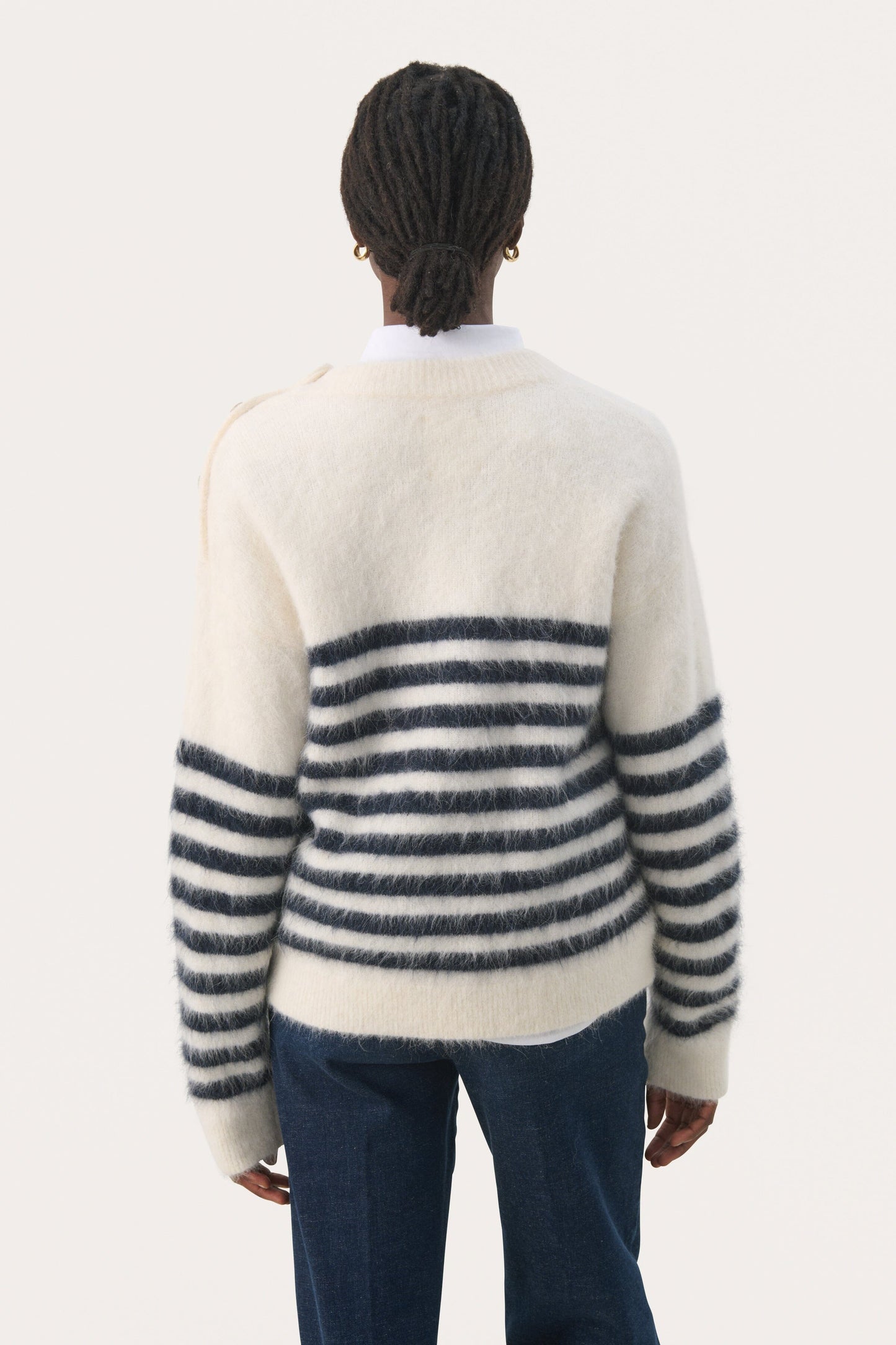 Pialli Pullover | Dark Navy Stripe Blouse Part Two