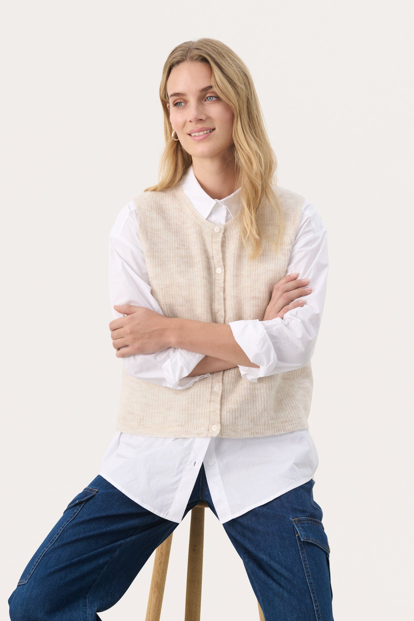Pimira Vest | Birch Melange Blouse Part Two