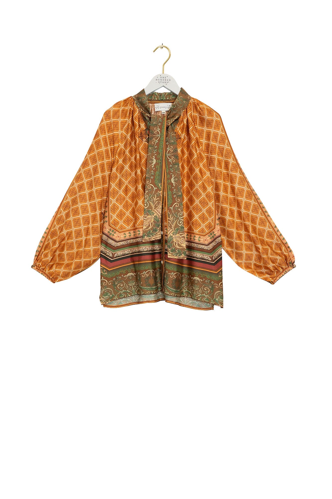 Pussy Bow Blouse | Amulet | Gold Casual Kimonos One Hundred Stars