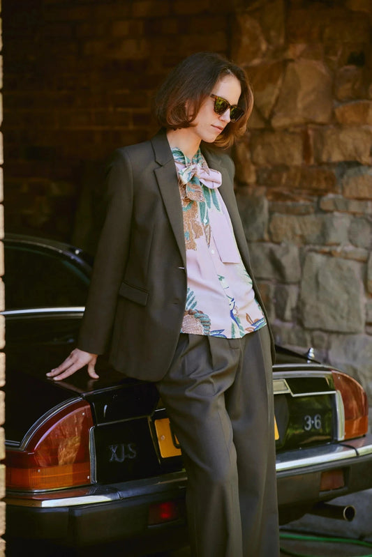 Pussy Bow Blouse | Crane | Plaster Pink Casual Kimonos One Hundred Stars