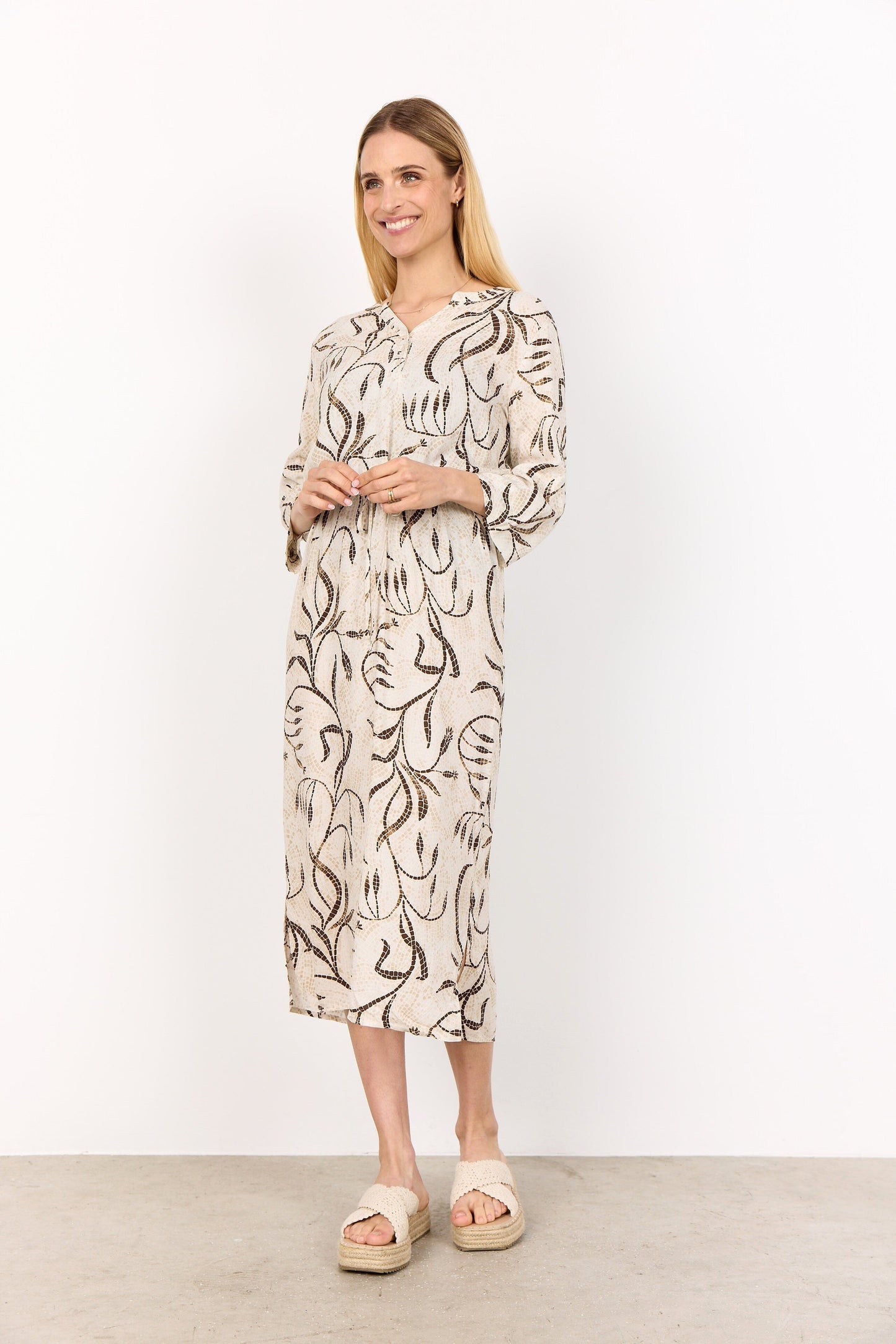 Sabira Dress | Sand Combi Dress Soya Concept