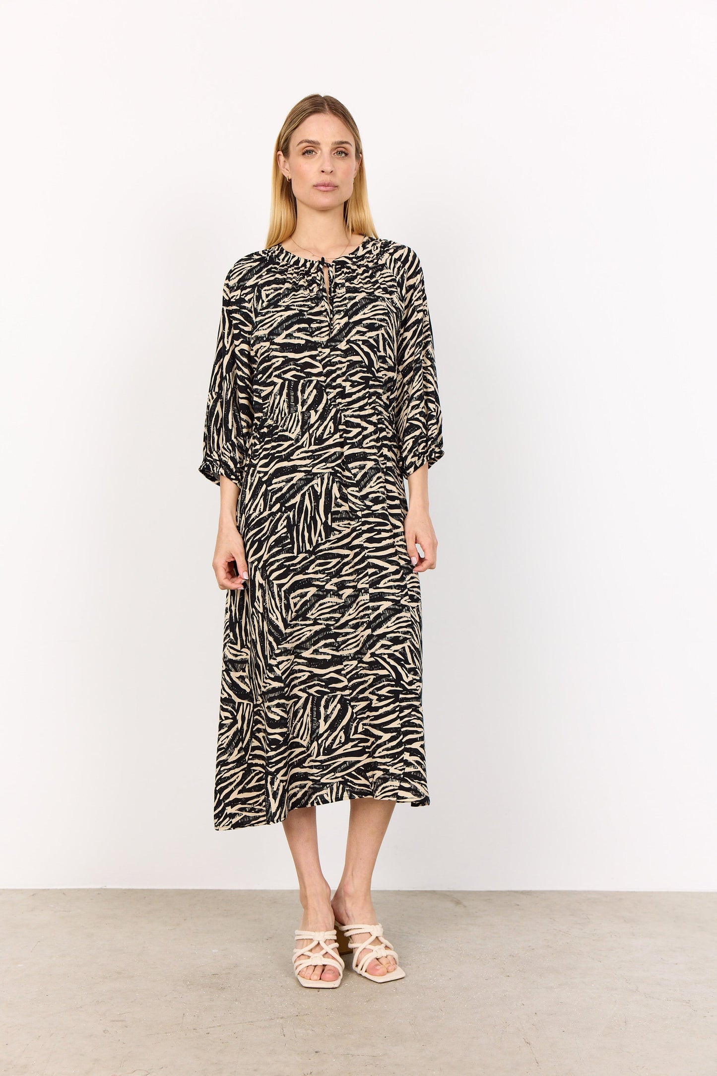 Sade Dress | Black Combi Dress Soya Concept