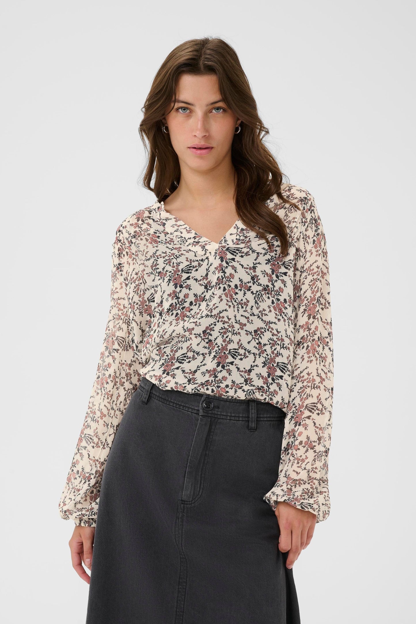 Sandi Blouse | Whitecap Grey Floral Blouse Part Two