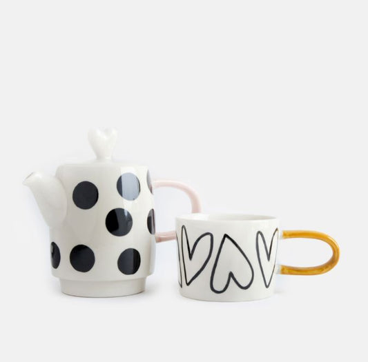 Spot Heart 'Tea for One' Tea Set Caroline Gardner