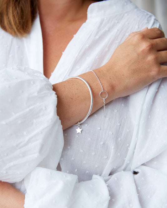 Star Bangle | Silver Bracelet Chalk