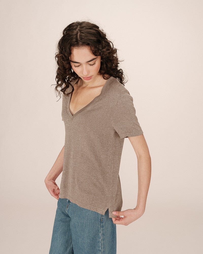 Stardust Top | Greige Blouse Grace and Mila