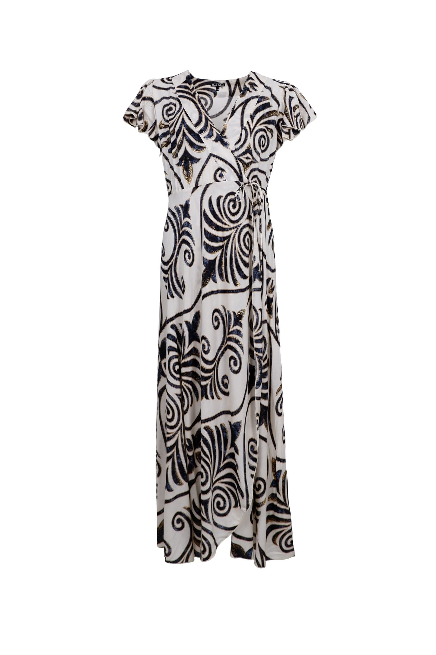 Stella Wrap Dress | Malaka White Dresses Black Colour