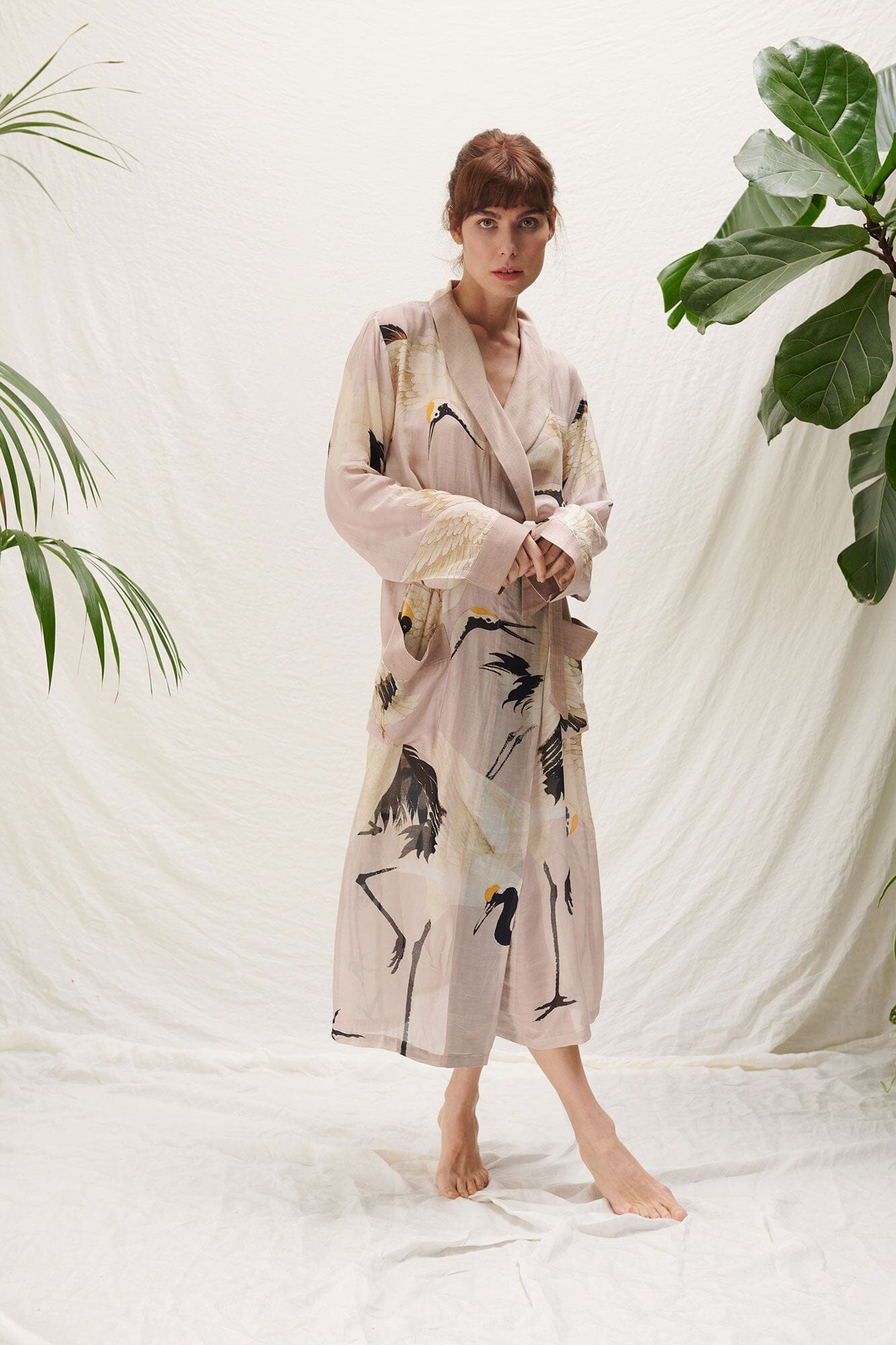 Stork Gown | Plaster Pink Dressing Gown One Hundred Stars