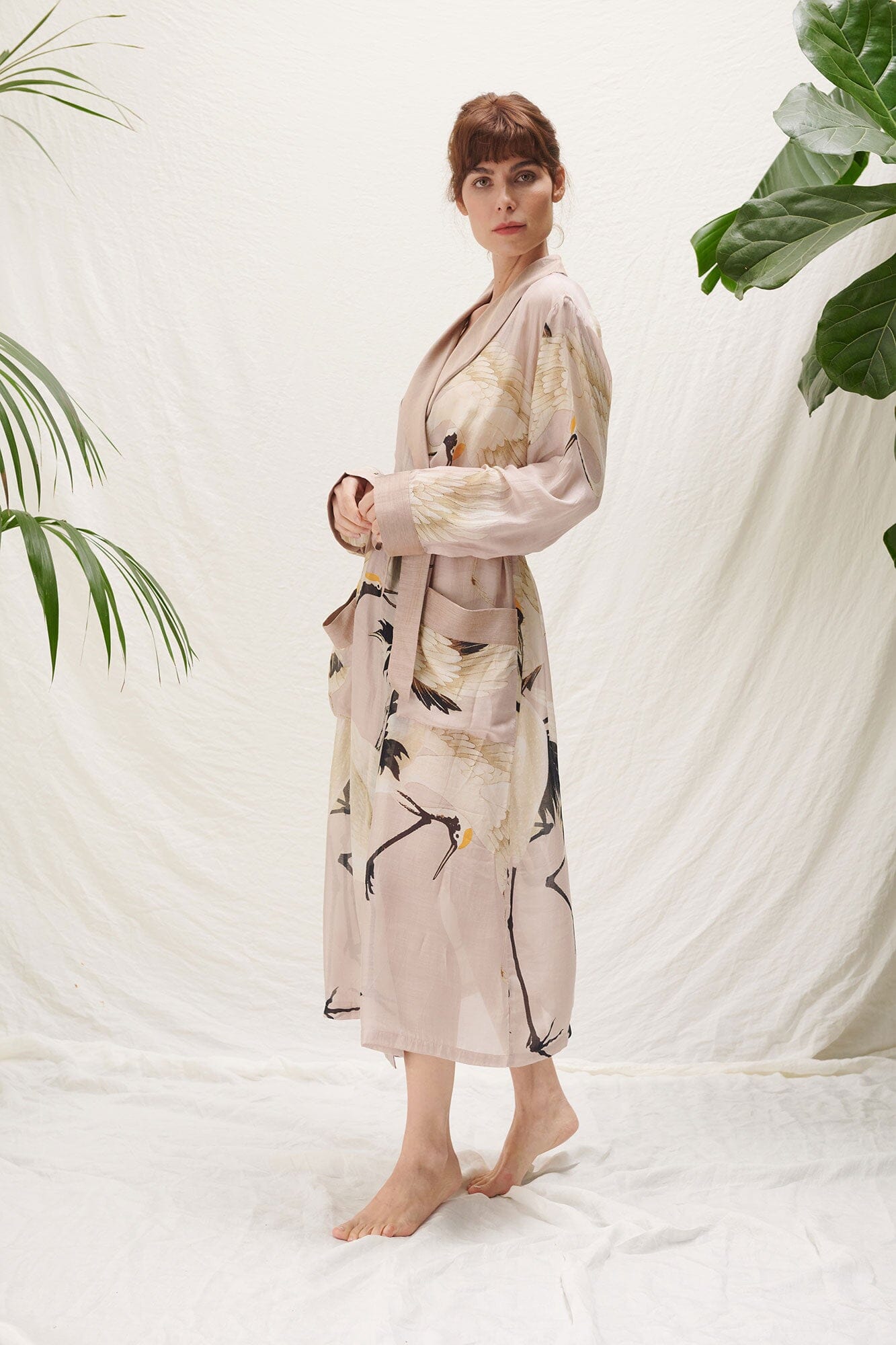 Stork Gown | Plaster Pink Dressing Gown One Hundred Stars