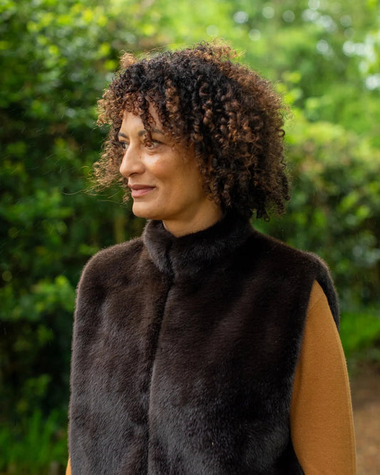 Talia Gilet | Chocolate Gilet Chalk