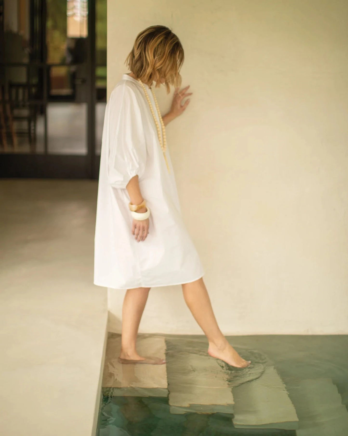 Tassel Ball Necklace | Cream Necklace Chalk