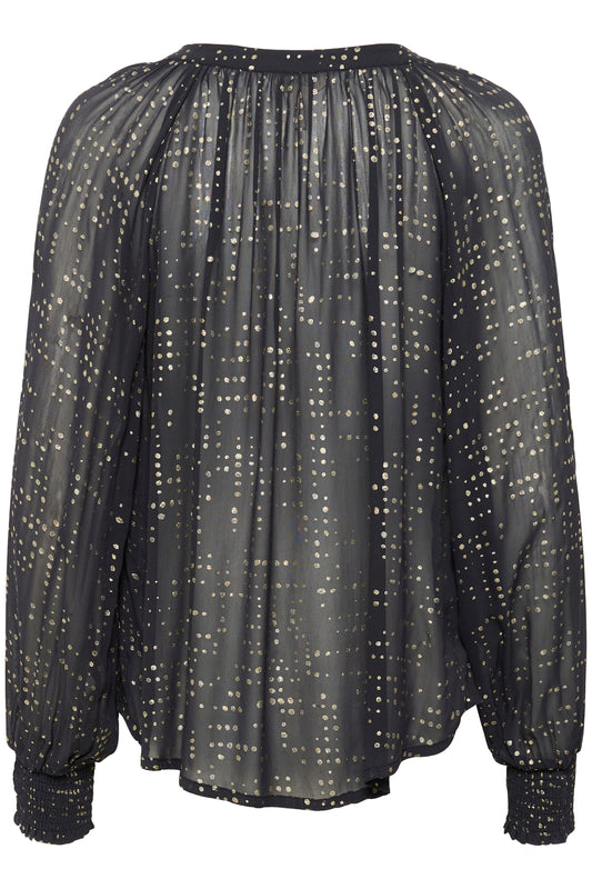 Tennie Blouse | Navy Gold Dot Blouse Part Two