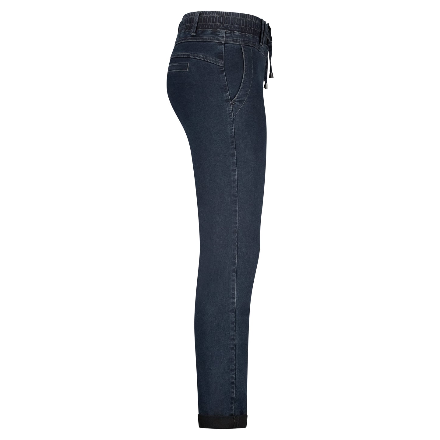 Tessy Denim Rib Jogger | Dark Stone Pants Red Button