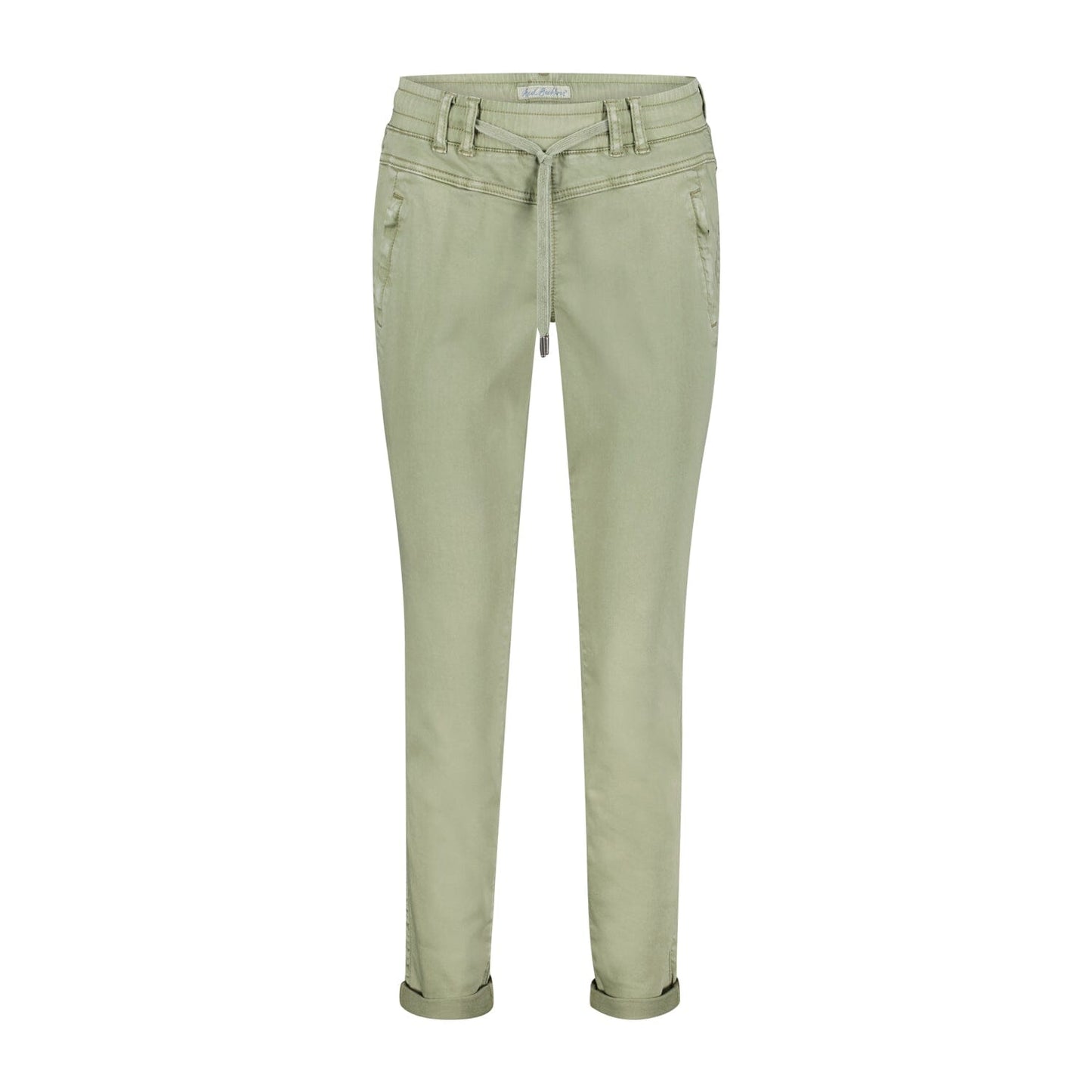Tessy Jogger Crop Pants | Tea Green Pants Red Button 