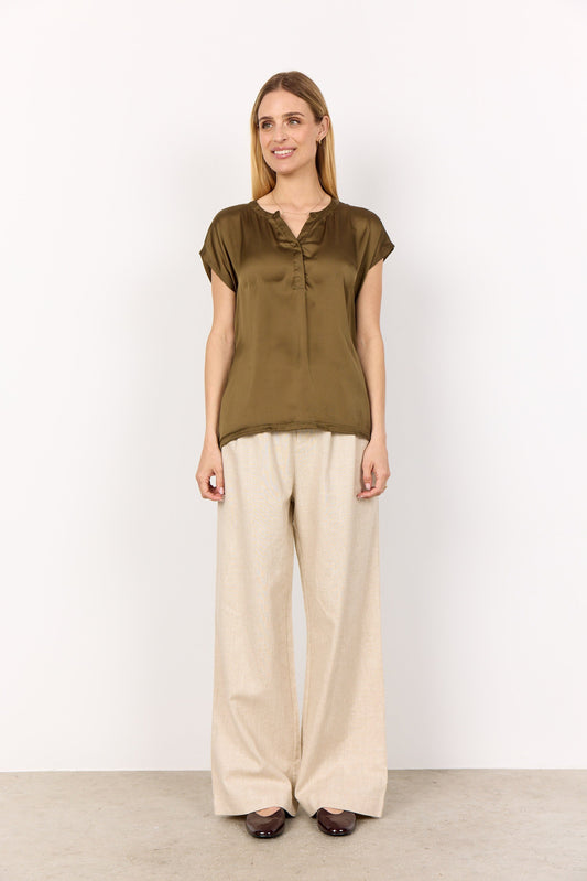 Thilde V Top | Misty Olive Blouse Soya Concept
