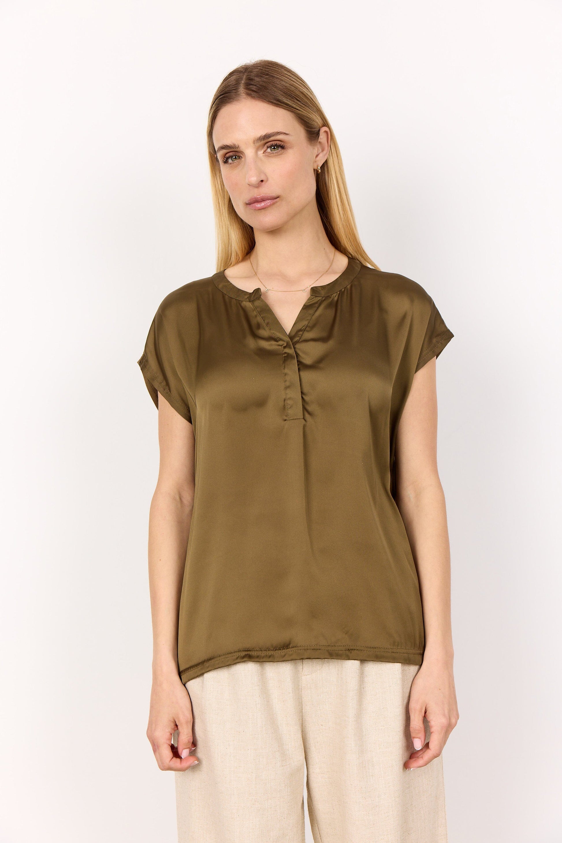 Thilde V Top | Misty Olive Blouse Soya Concept